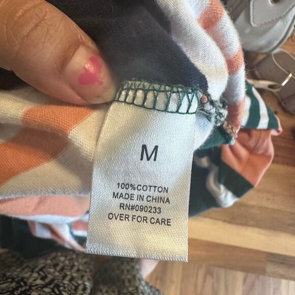 PacSun Striped Green & Peach Long-Sleeve Shirt – Size M - Picture 4 of 6